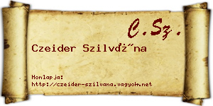 Czeider Szilvána névjegykártya